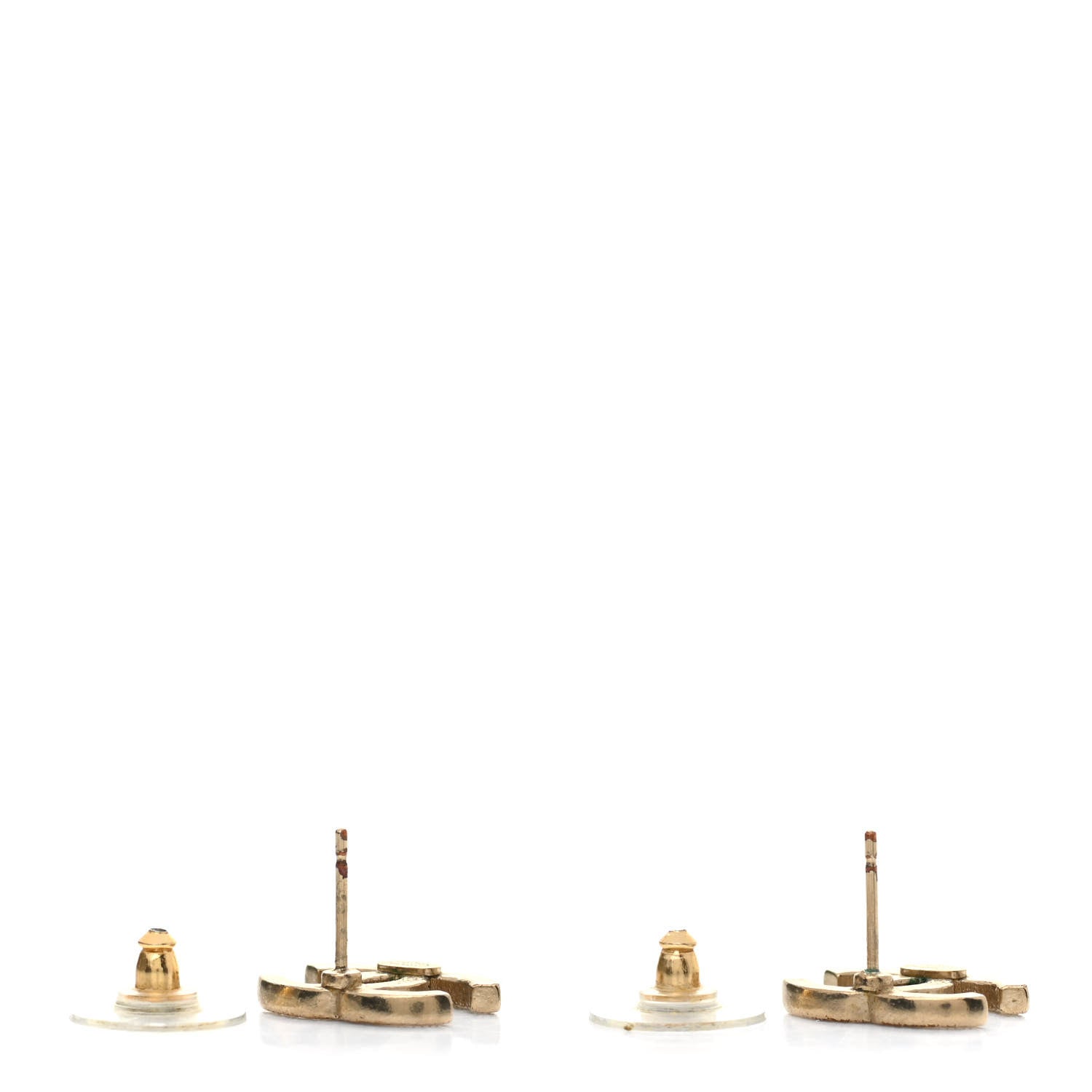 Chanel Crystal CC Earrings Gold 3 of 8