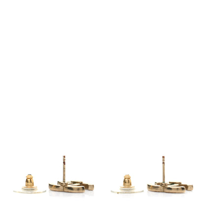 Chanel Crystal CC Earrings Gold 3 of 8