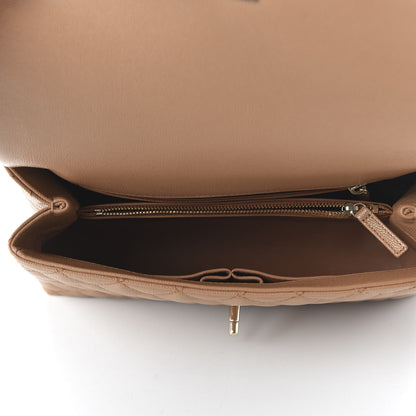 Chanel Caviar Quilted Small Coco Handle Flap Brown 5 of 10