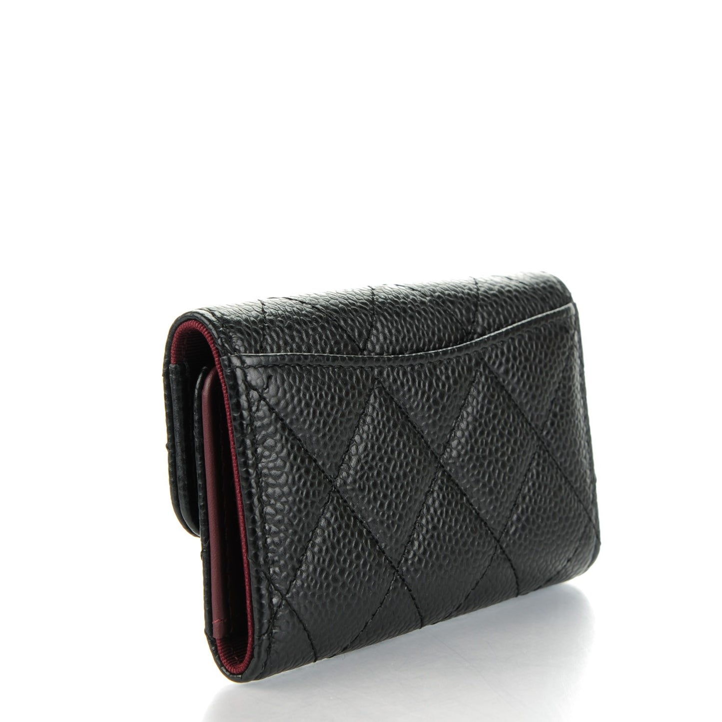 Caviar Quilted 6 Key Holder Black