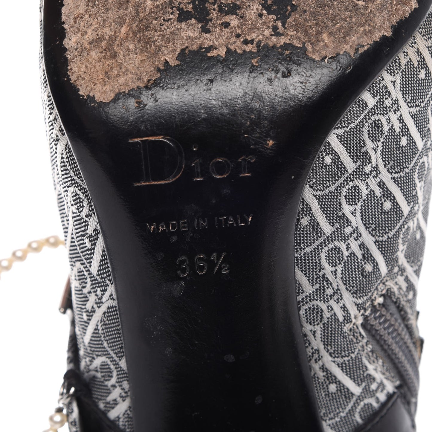 Monogram Trick Pearl Ankle Boots 36.5 Gris Moyen