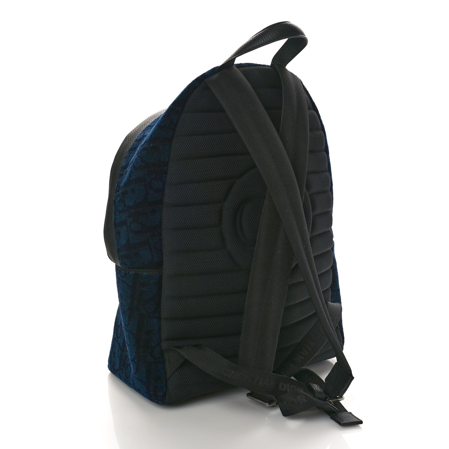 Christian Dior Oblique Velvet Calfskin Backpack Navy 3 of 11