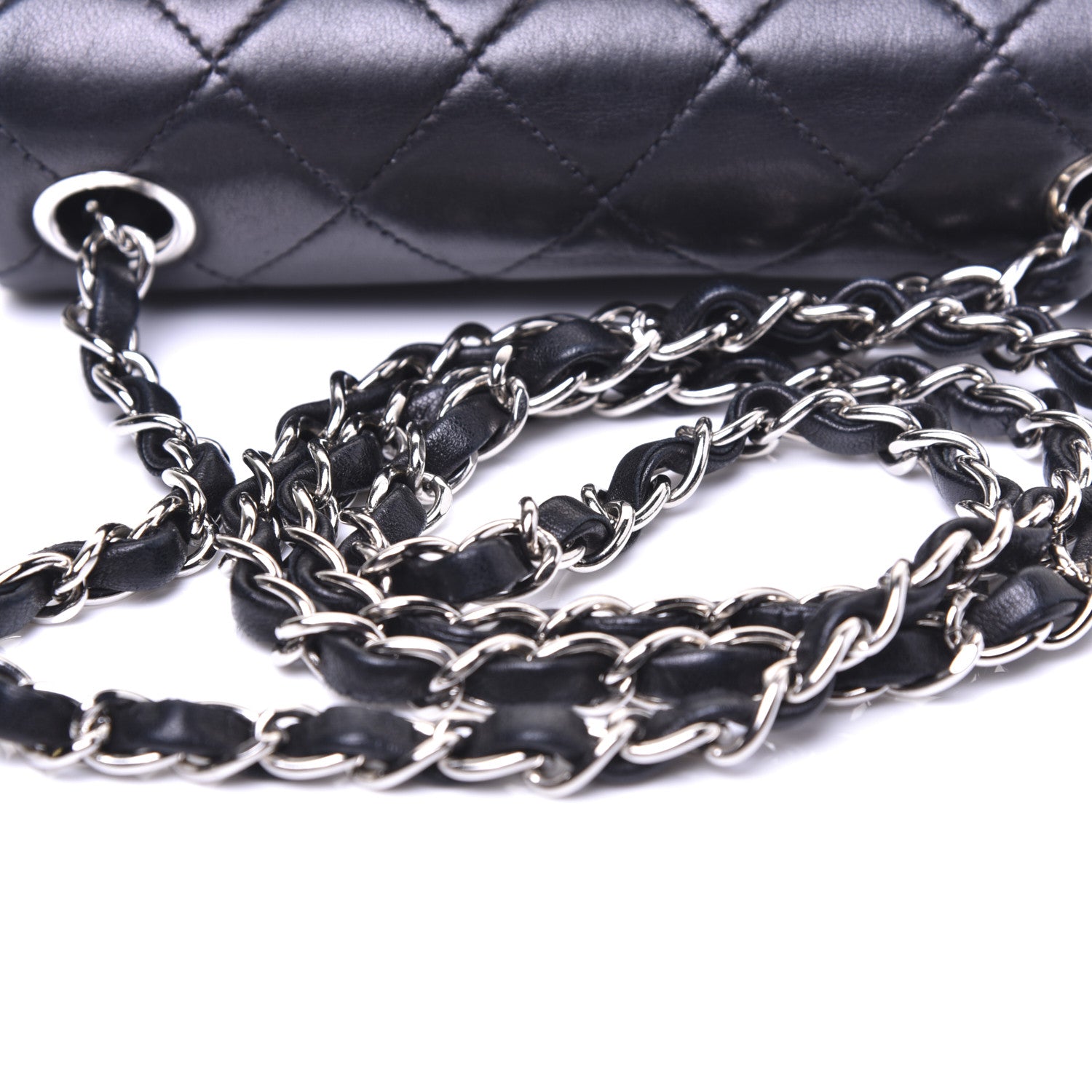 Chanel Lambskin Quilted Mini Square Flap Black 14 of 17