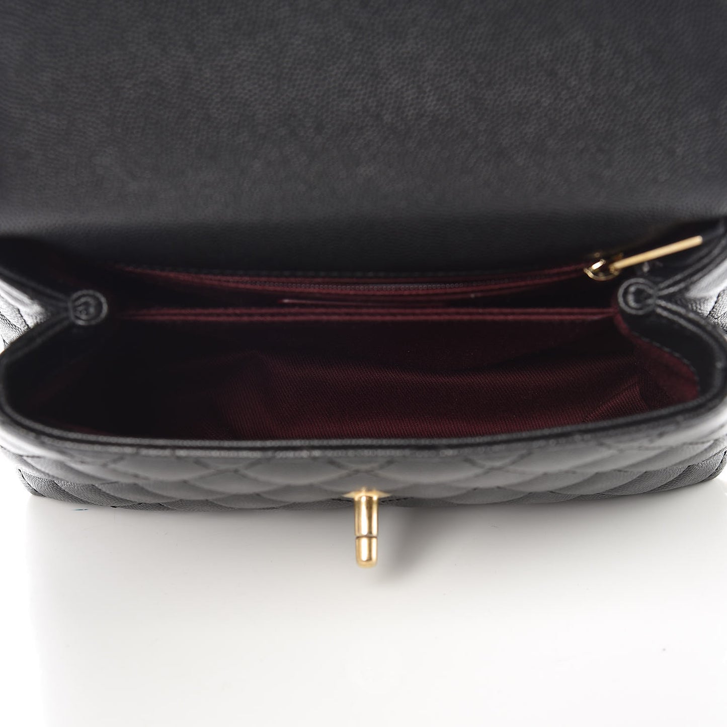 Caviar Quilted Mini Coco Handle Flap Black