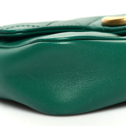 Gucci Calfskin Matelasse Super Mini GG Marmont Shoulder Bag Emerald Green 9 of 12