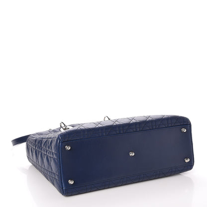 Christian Dior Lambskin Cannage Large Lady Dior Navy Blue 4 of 7
