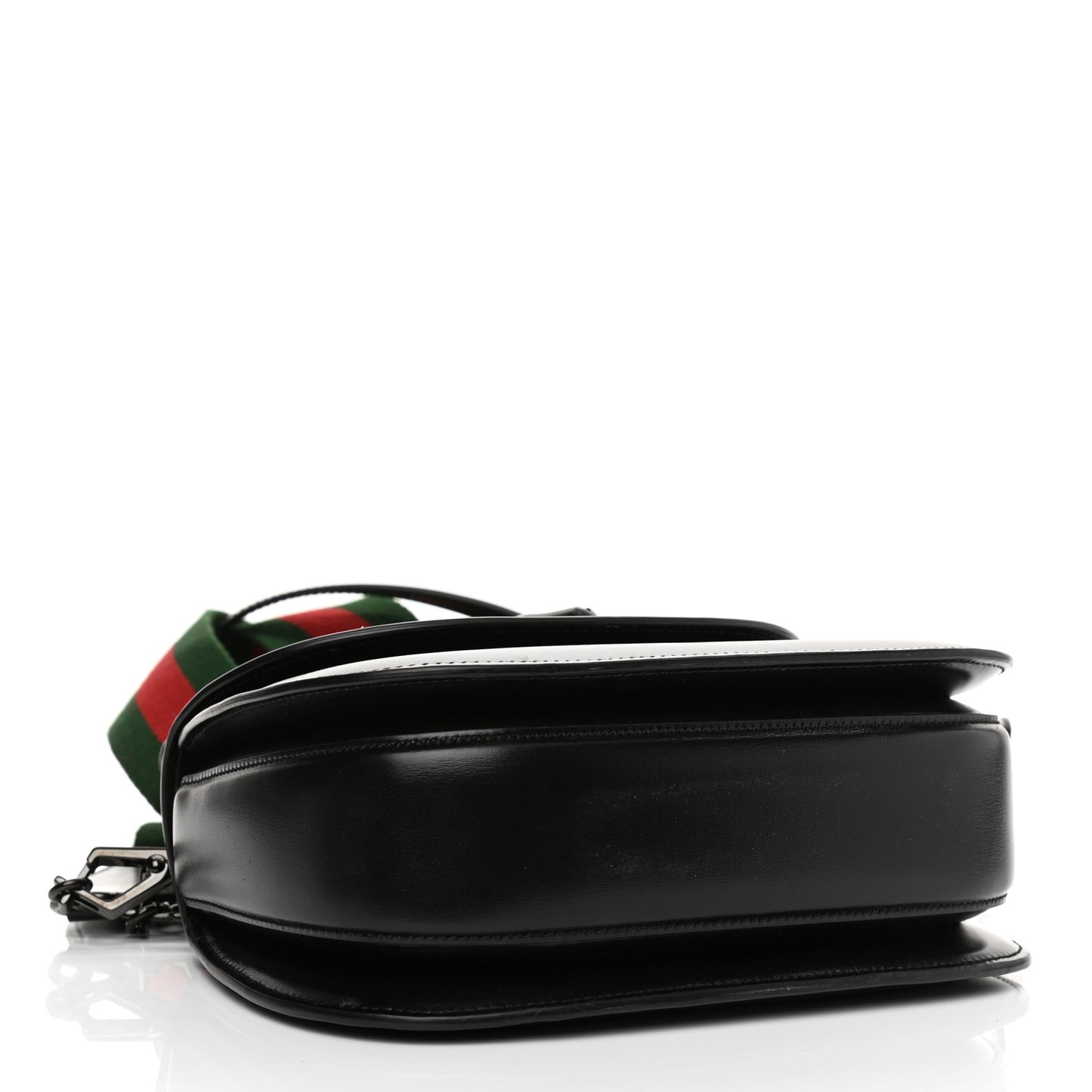 Boarded Dyana Lux Calfskin Web Monochrome Small Bamboo 1947 Top Handle Bag Black