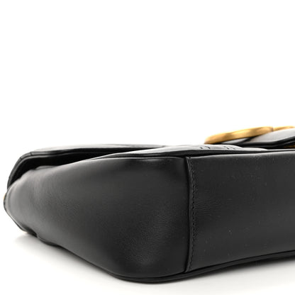 Gucci Calfskin Matelasse Small GG Marmont Shoulder Bag Black 8 of 10