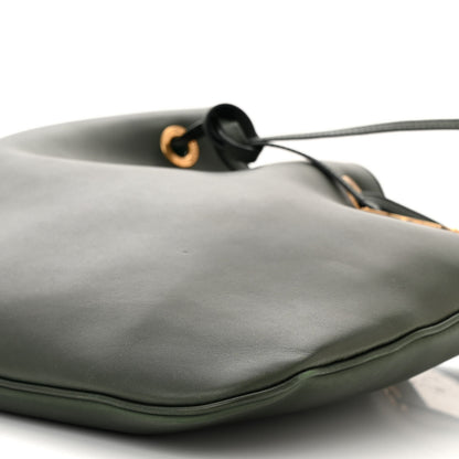 Saint Laurent Calfskin Medium Paris VII Flat Hobo New Vert Fonce 11 of 14