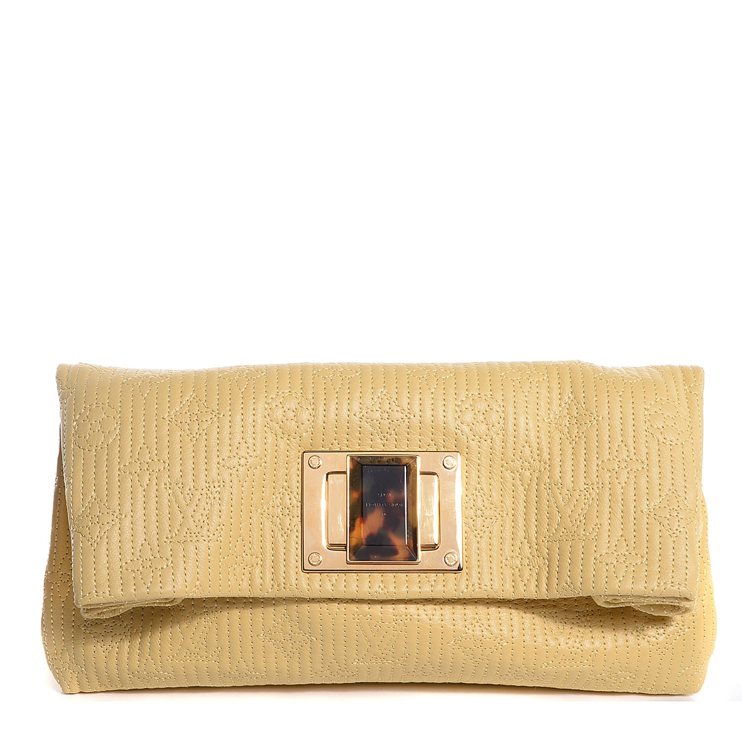 Louis Vuitton Calfskin Quilted Monogram Altair Clutch Jaune Pale 1 of 8