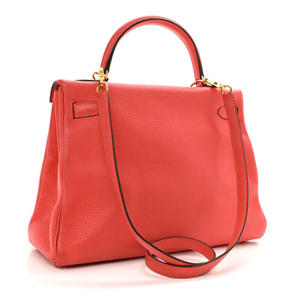 Hermes Taurillon Clemence Kelly Retourne 32 Rouge Pivoine 3 of 14