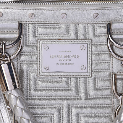 Versace Metallic Calfskin Snap Out Of It Bag Silver 7 of 12