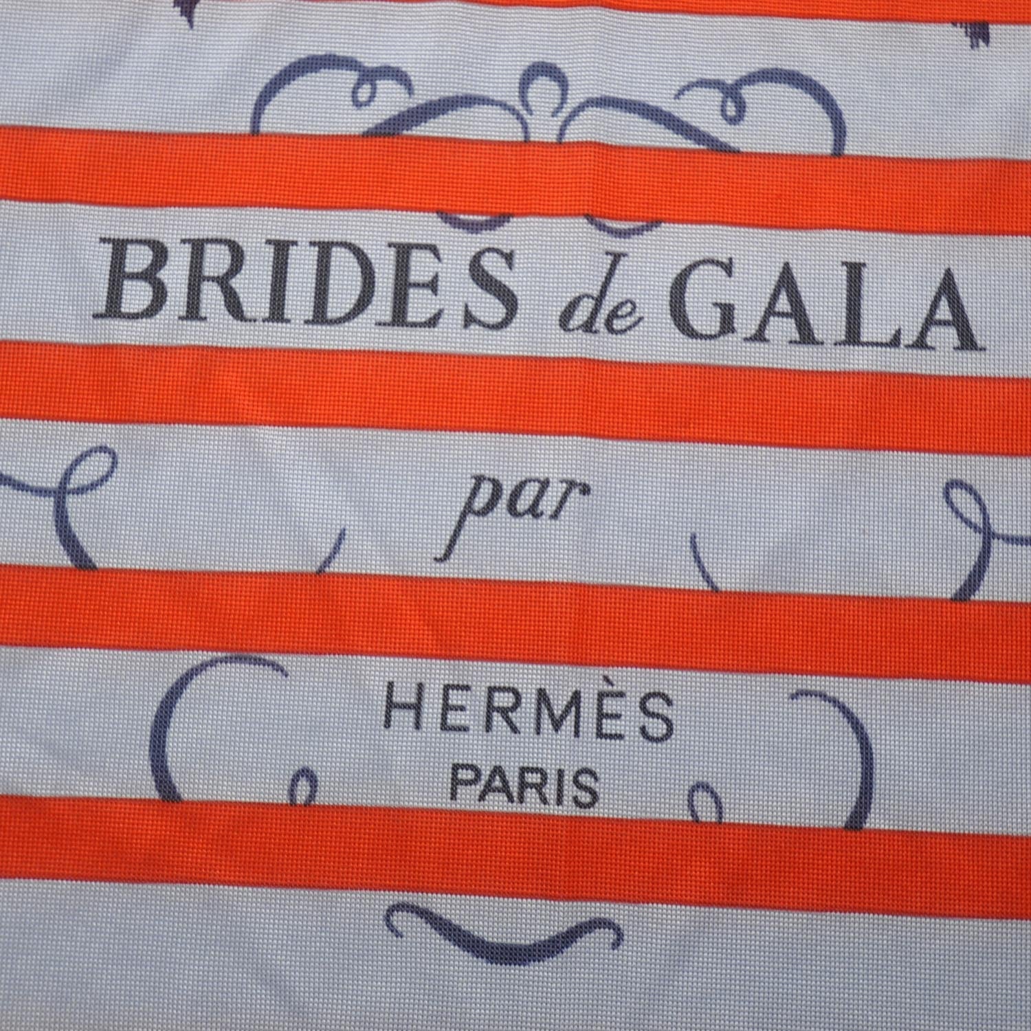 Hermes Silk Jersey Brides De Gala Scarf 90 Bleu 6 of 7