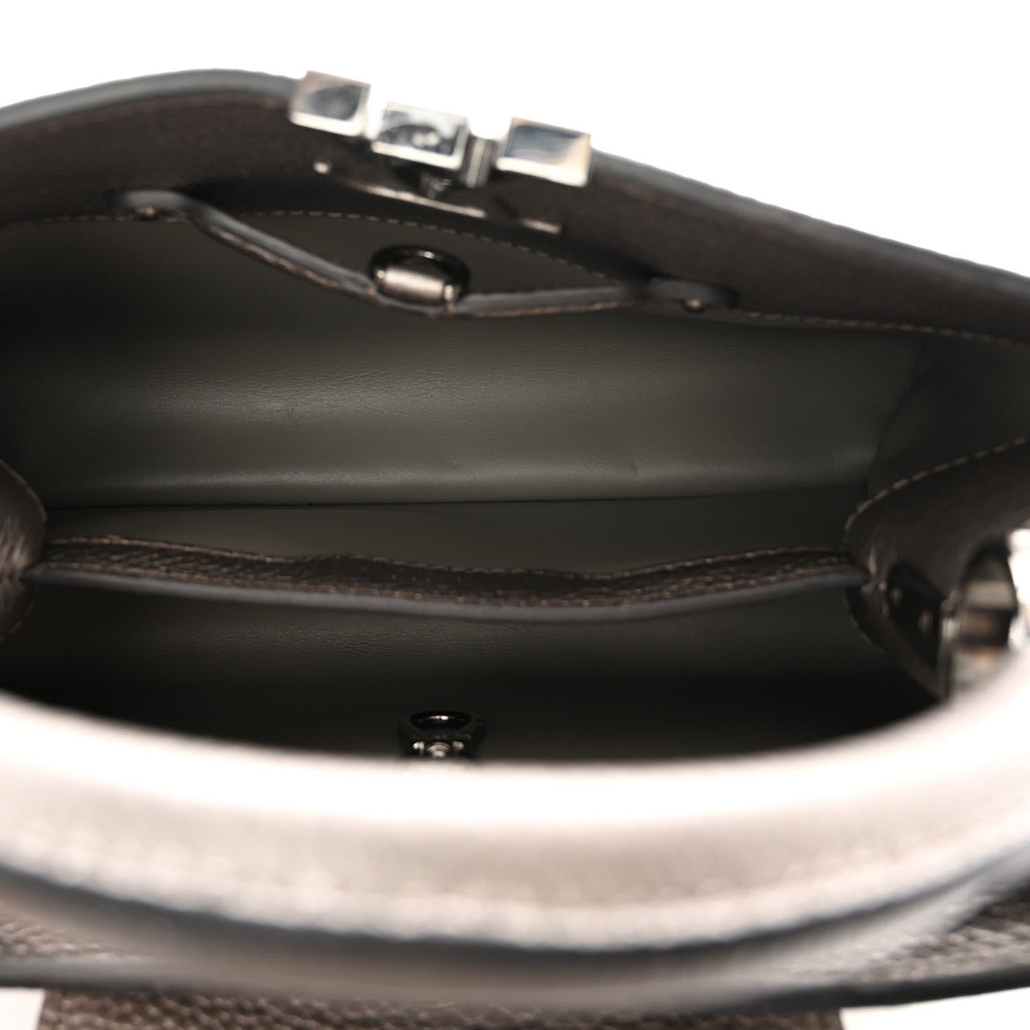 Louis Vuitton Metallic Calfskin Capucines BB Etain 5 of 9