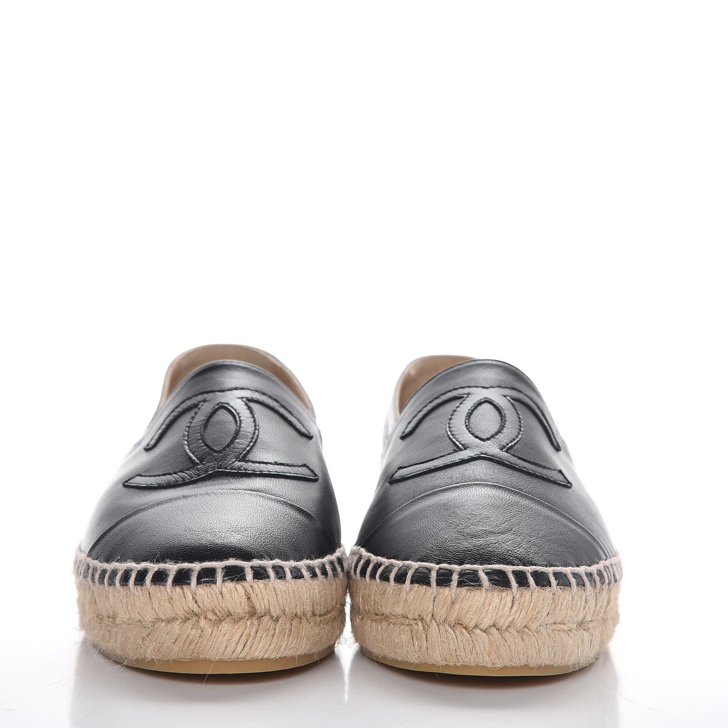 Chanel Lambskin CC Espadrilles 36 Black 2 of 9