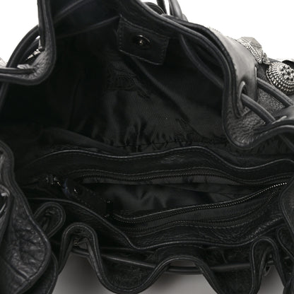 Burberry Calfskin Mason Warrior Studded Hobo Black 5 of 14