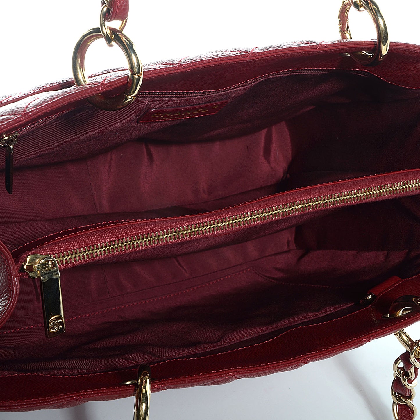Caviar Grand Shopping Tote GST Dark Red