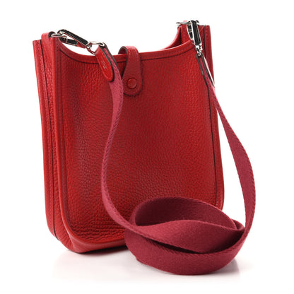 Hermes Taurillon Clemence Evelyne TPM Rouge Casaque 3 of 11