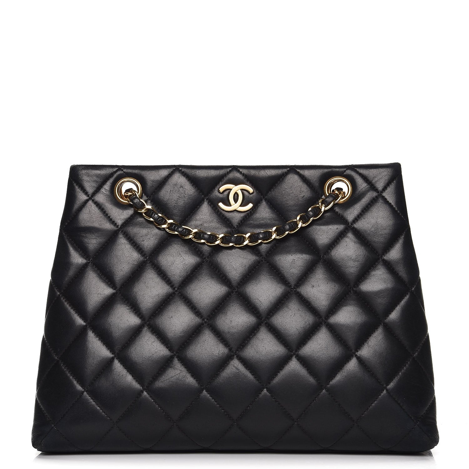 Chanel Lambskin Quilted Shopping Tote Black 1 of 11