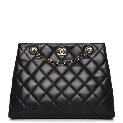 Chanel Lambskin Quilted Shopping Tote Black 1 of 11