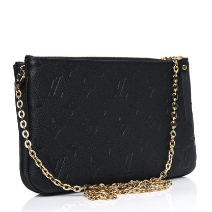 Louis Vuitton Empreinte Double Zip Pochette Black 2 of 4