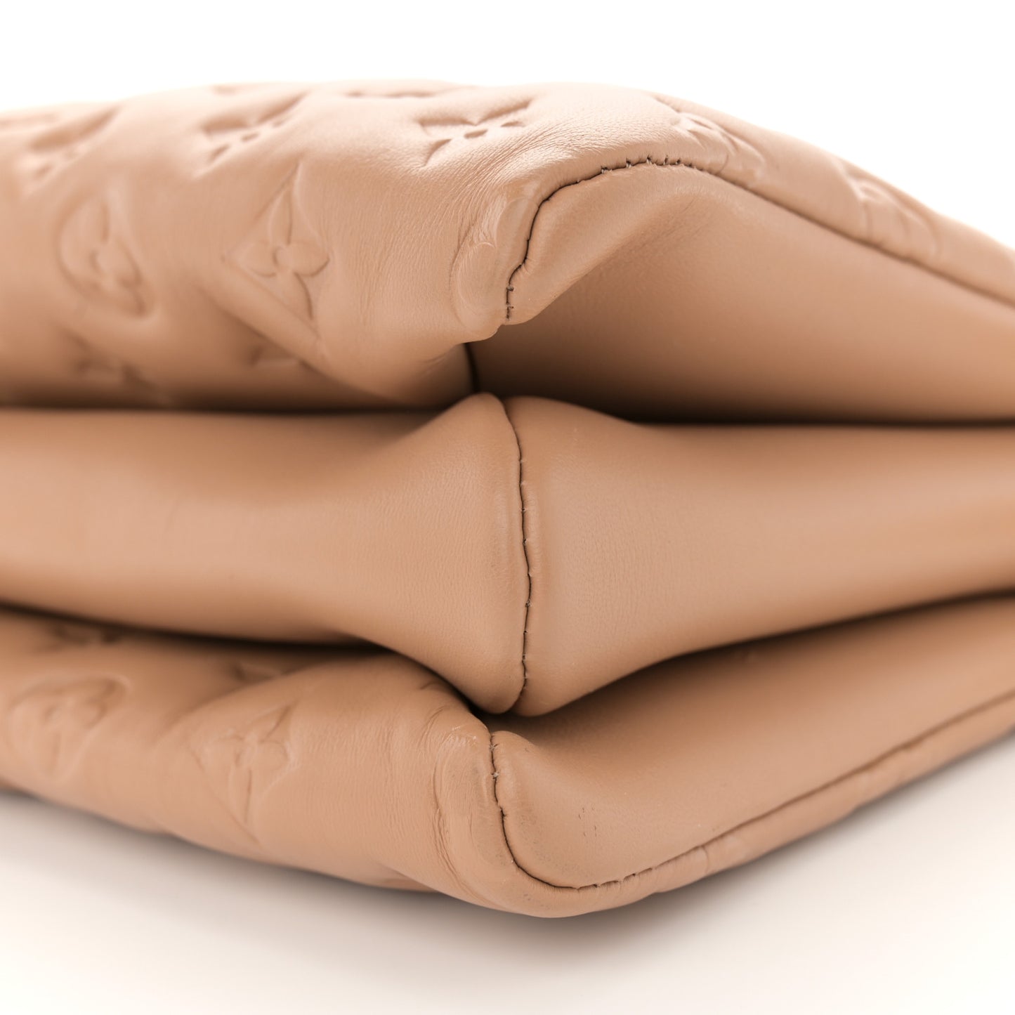 Lambskin Embossed Monogram Coussin PM Camel