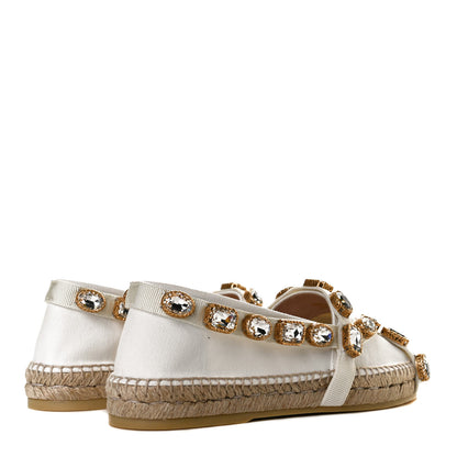 Gucci Canvas Crystal Embellished Espadrilles 39 Great White 4 of 11