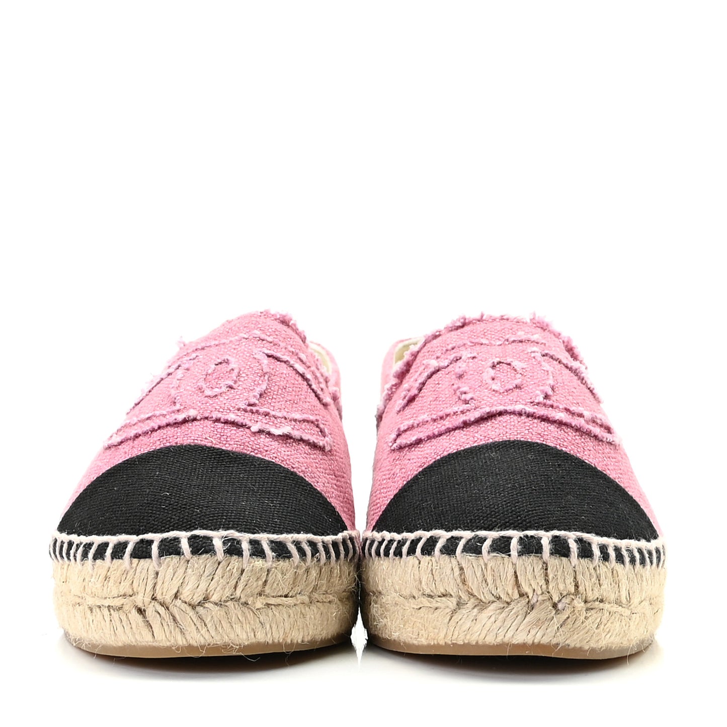 Linen CC Espadrilles 38 Pink Black