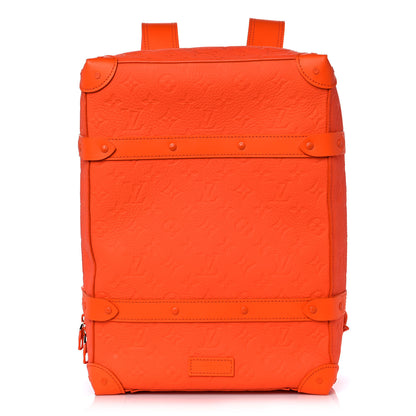 Louis Vuitton Taurillon Empreinte Soft Trunk Backpack PM Orange 1 of 9