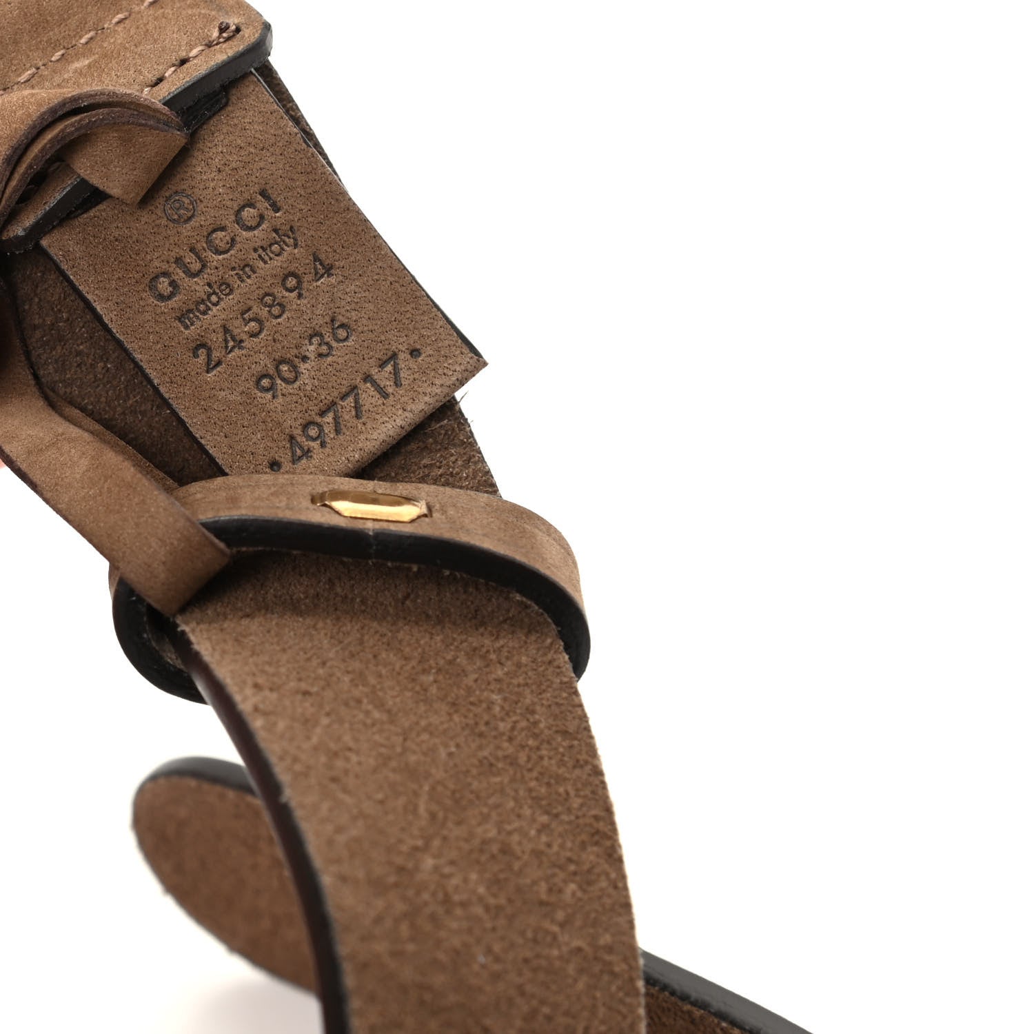 Gucci Suede Sculpted GG Belt 90 36 Dark Brown 5 of 5