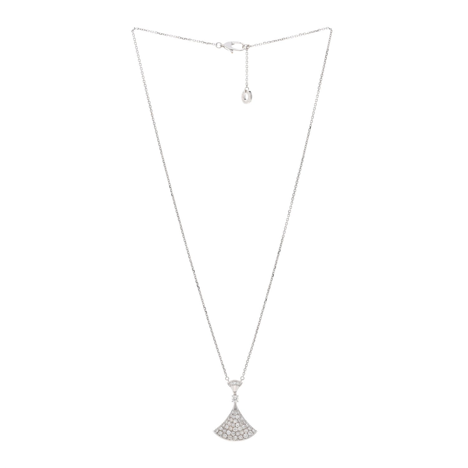 Bulgari 18K White Gold Diamond Large Divas' Dream Pave Necklace 3 of 5
