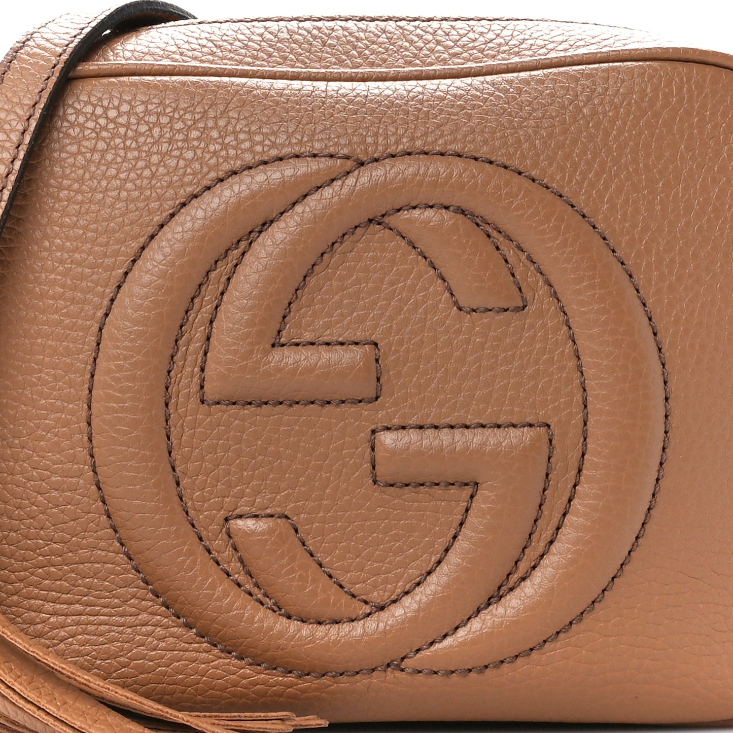 Pebbled Calfskin Small Soho Disco Bag Camelia