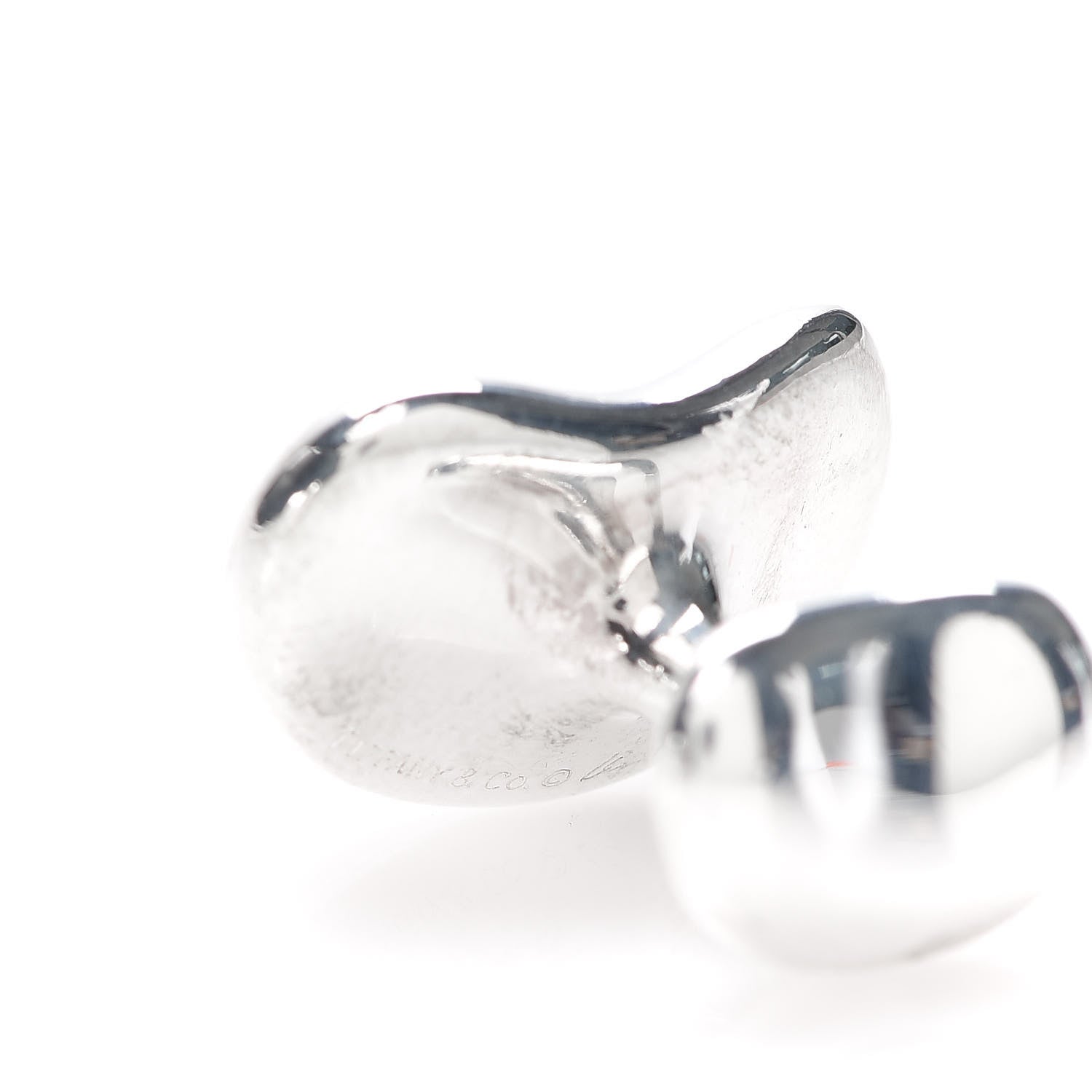 Tiffany Sterling Silver 18mm Elsa Peretti Bean Cufflinks 4 of 6