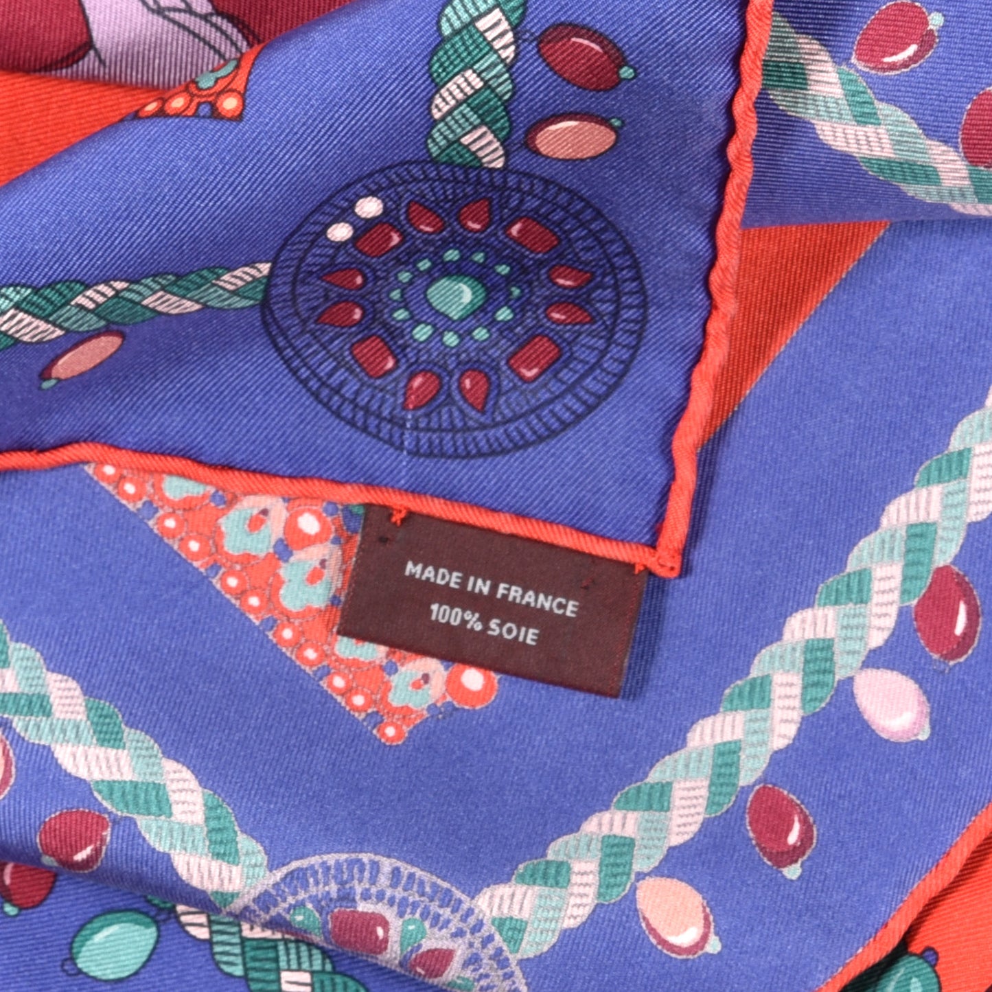 Silk Wash Coupe De Gala Scarf Rouge Bordeaux Indigo