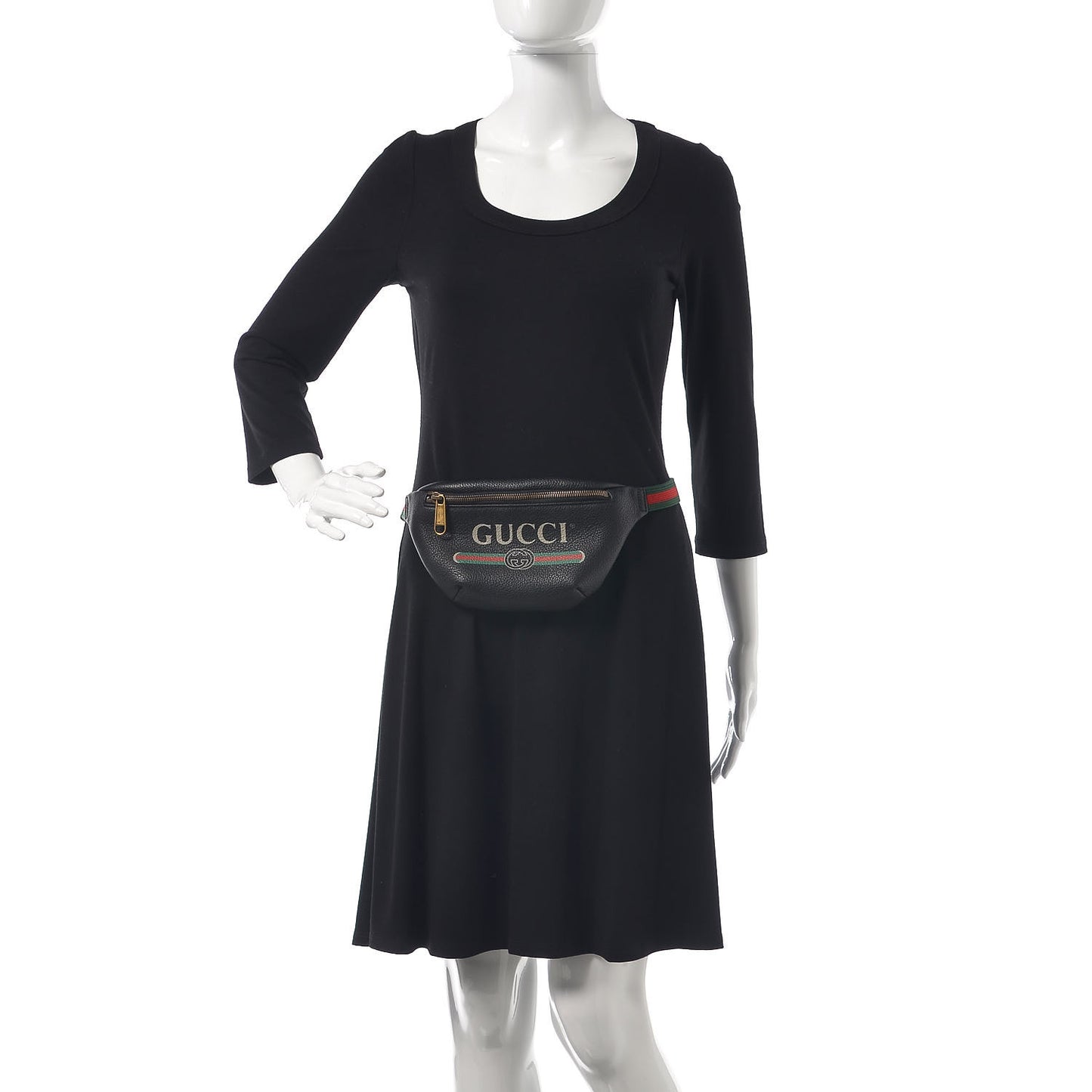 Grained Calfskin Small Logo Belt Bag Black