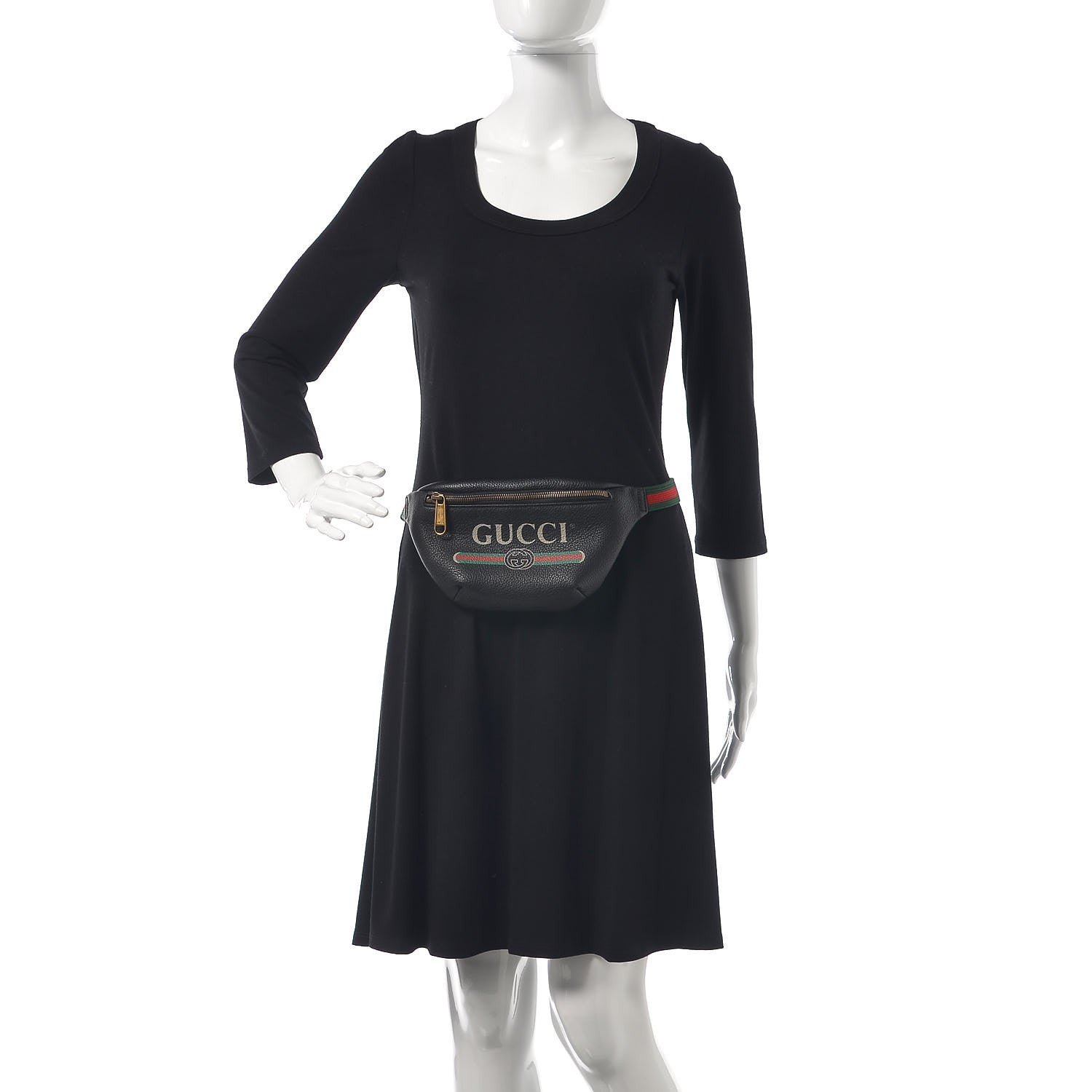 Gucci Grained Calfskin Small Logo Belt Bag Black 2 of 8