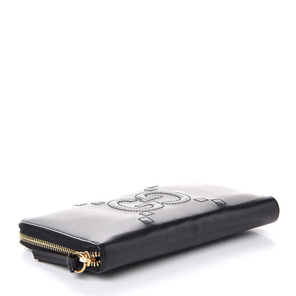 Gucci Apollo Calfskin GG Dadini Embroidered Zip Around Wallet Black 4 of 8