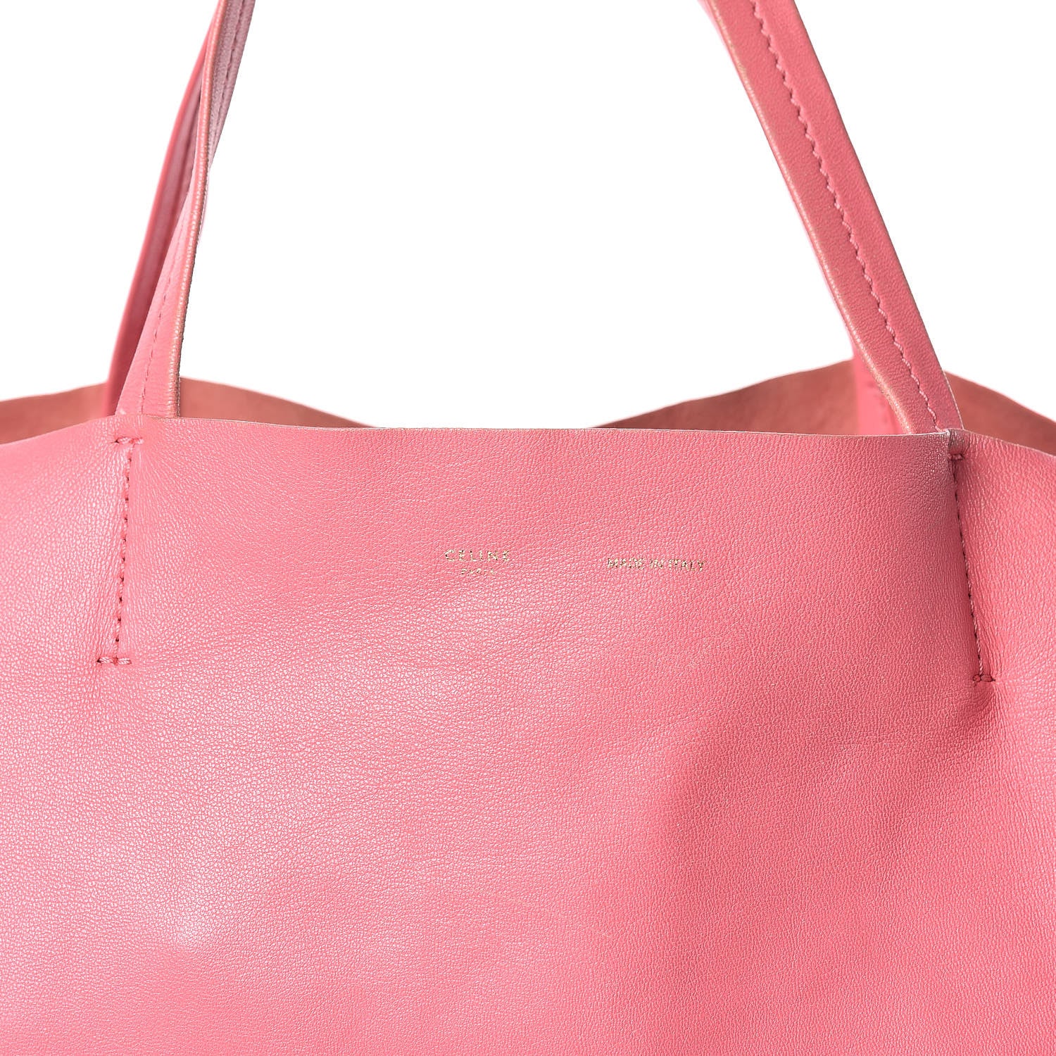 Celine Lambskin Horizontal Bi-Color Cabas Pink Rust 10 of 20