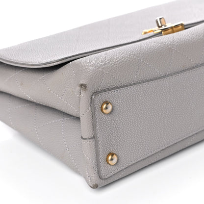 Chanel Grained Calfskin Stitched Flap Grey 8 of 12