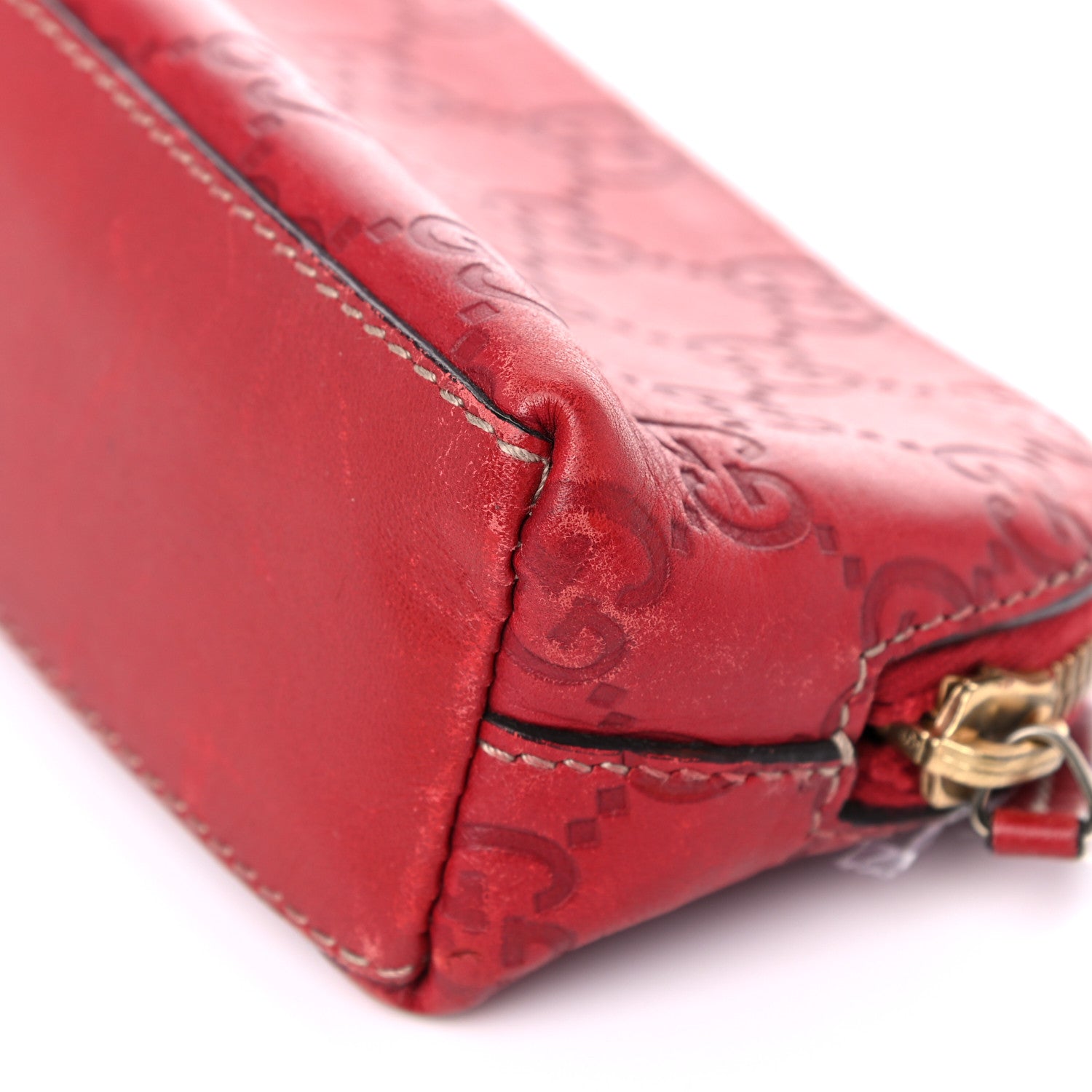 Gucci Guccissima Small Cosmetic Pouch Red 10 of 15