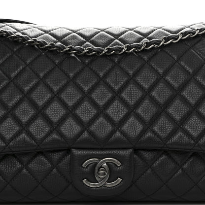 Chanel Calfskin Quilted XXL Travel Flap Bag Black 8 of 11
