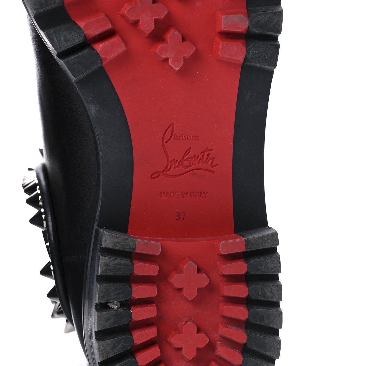 Christian Louboutin Nappa Spiked Capahutta Flat Chelsea Boots 37 Black 6 of 7