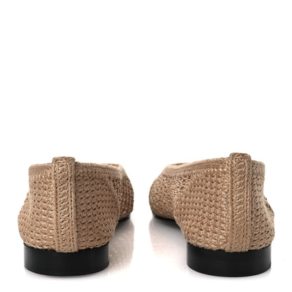 Chanel Raffia Cap Toe Ballerina Flats 36 Beige 6 of 11