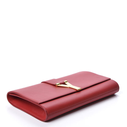 Saint Laurent Calfskin Classic Y Ligne Clutch Red 3 of 9