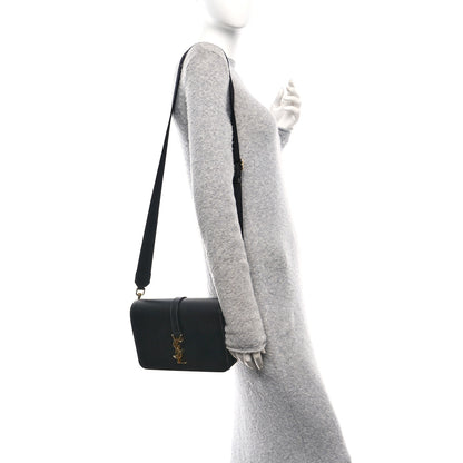 Saint Laurent Textured Calfskin Medium Classic Monogram Universite Bag Black 2 of 9