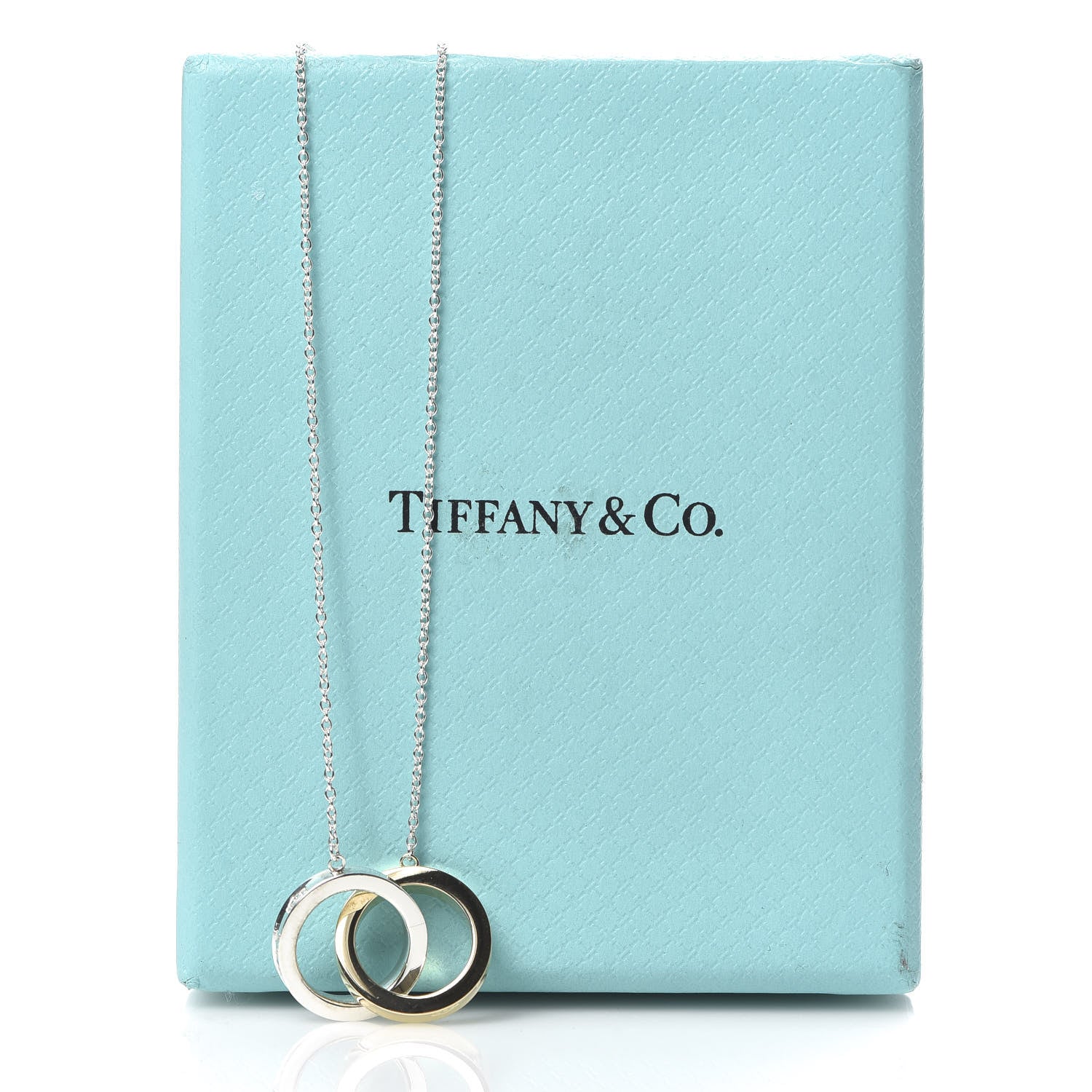 Tiffany Sterling Silver 18K Yellow Gold 1837 Interlocking Circles Pendant Necklace 7 of 7