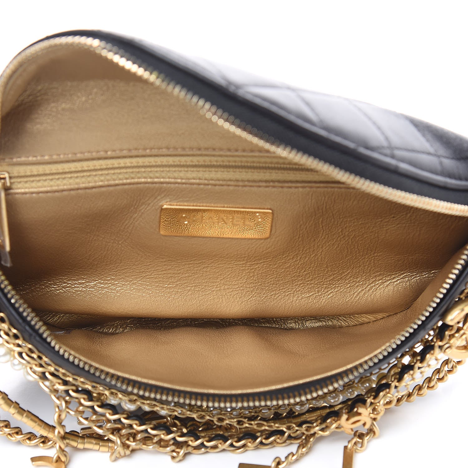 Chanel Lambskin Quilted All About Chains Waist Belt Bag Black 5 of 8