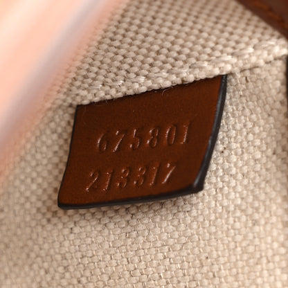 Gucci New Canvas Charisma Calfskin Crystal GG Monogram Mini Horsebit 1955 Shoulder Bag Camel Ebony 7 of 11