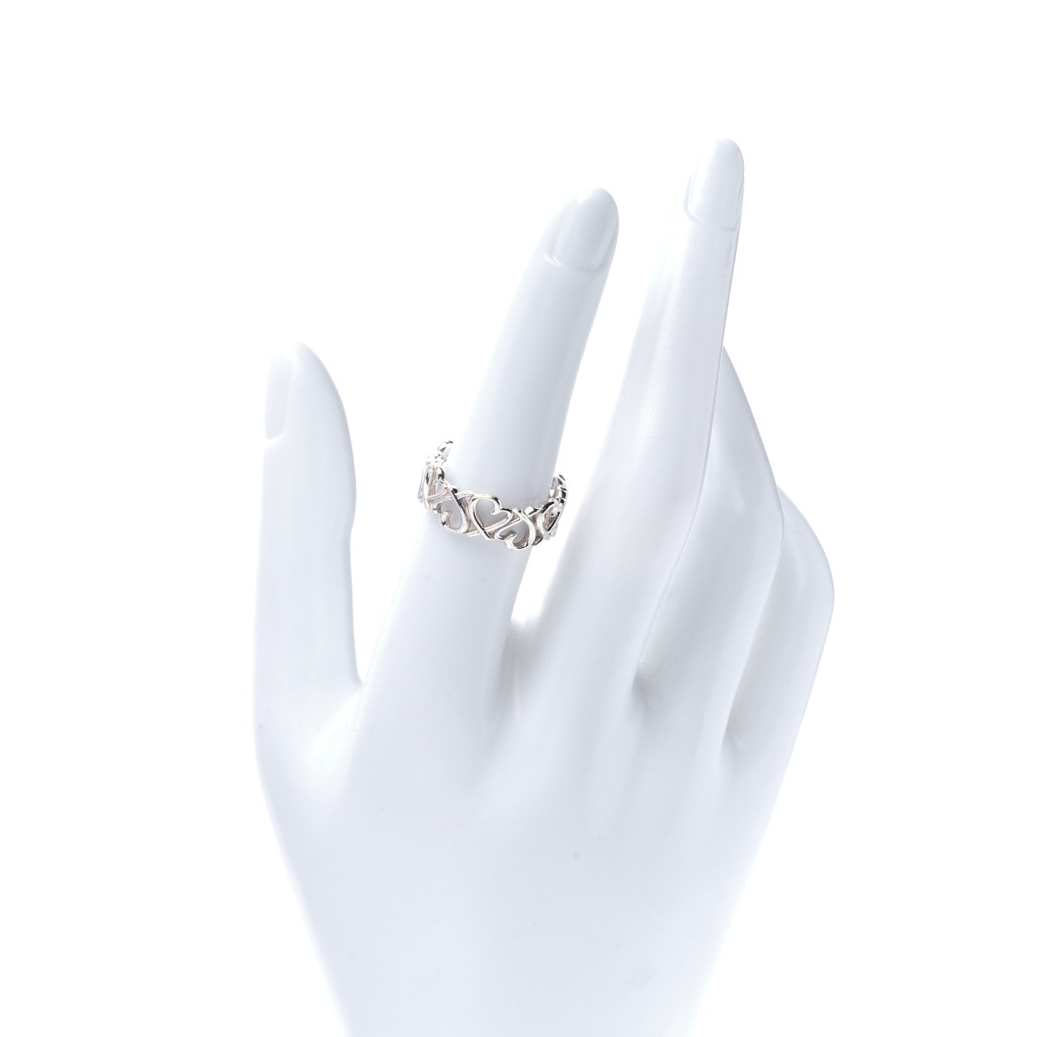 Tiffany Sterling Silver Paloma Picasso Loving Heart Band Ring 54 7 2 of 5