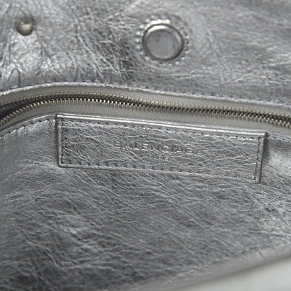 Balenciaga Metallic Calfskin Papier A6 Zip Around Tote Silver 8 of 12